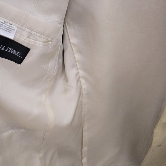 Cezar Del‎ Prado Mens Beige 100% Silk Blazer Jacket Size 40R Herringbone Summer - Picture 6 of 16